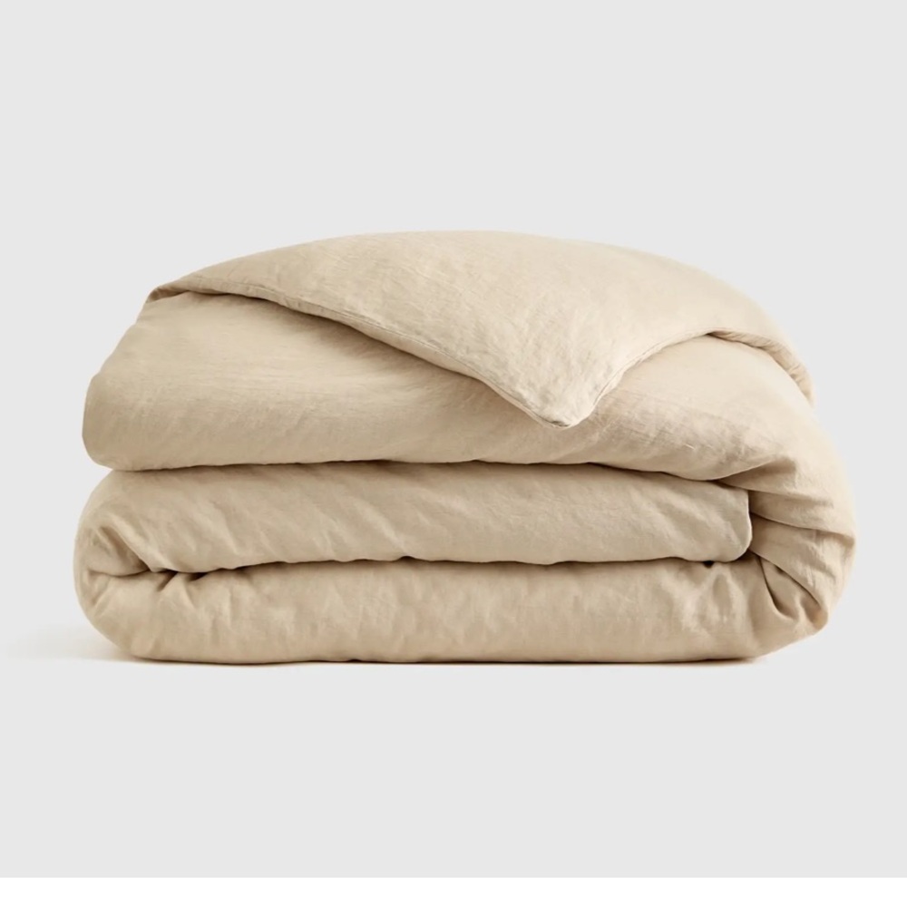 Quince Natural Beige Linen Duvet Cover